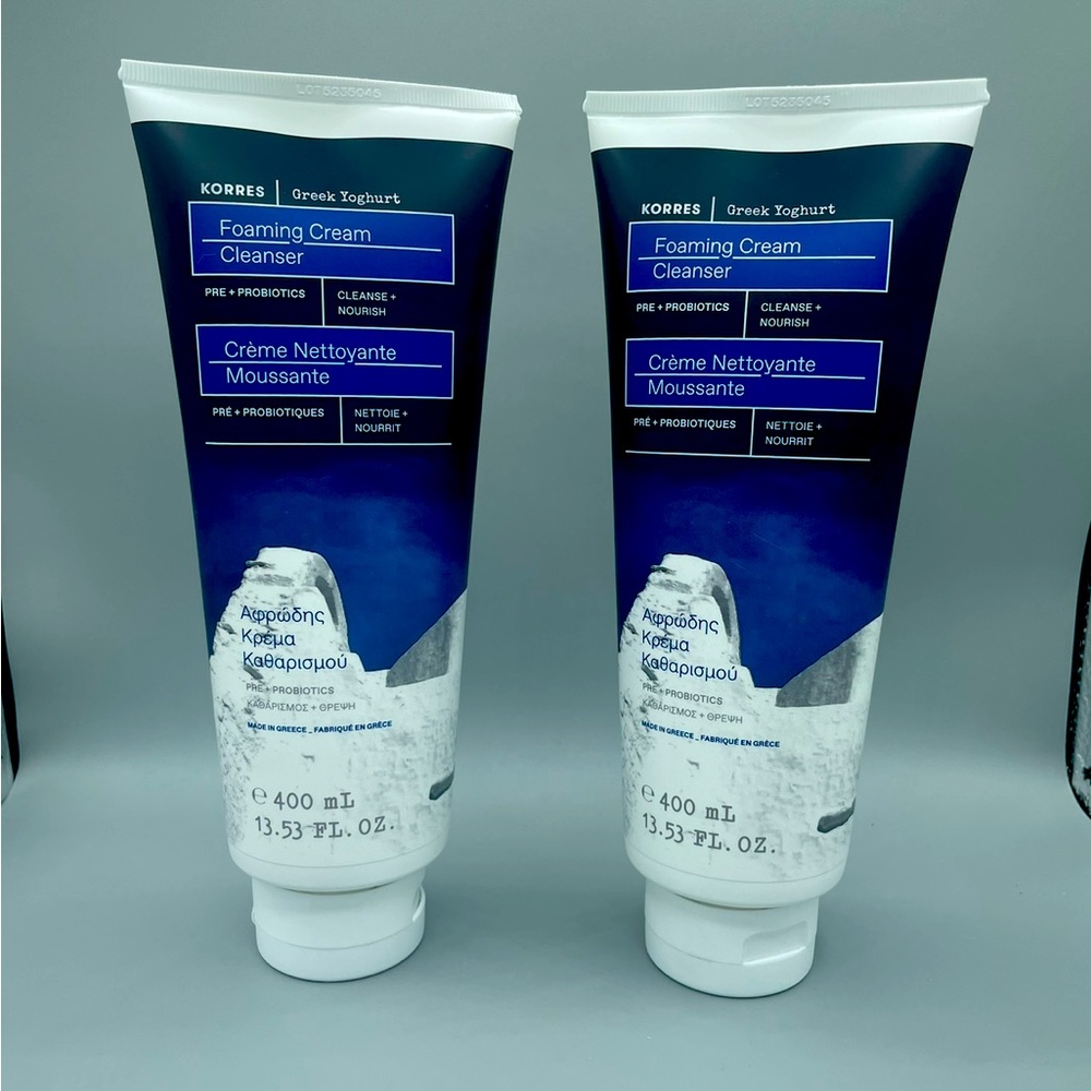 Set of Two (2) Korres Greek Yoghurt Foaming Cream Cleanser 13.53 Fl Oz. NEW